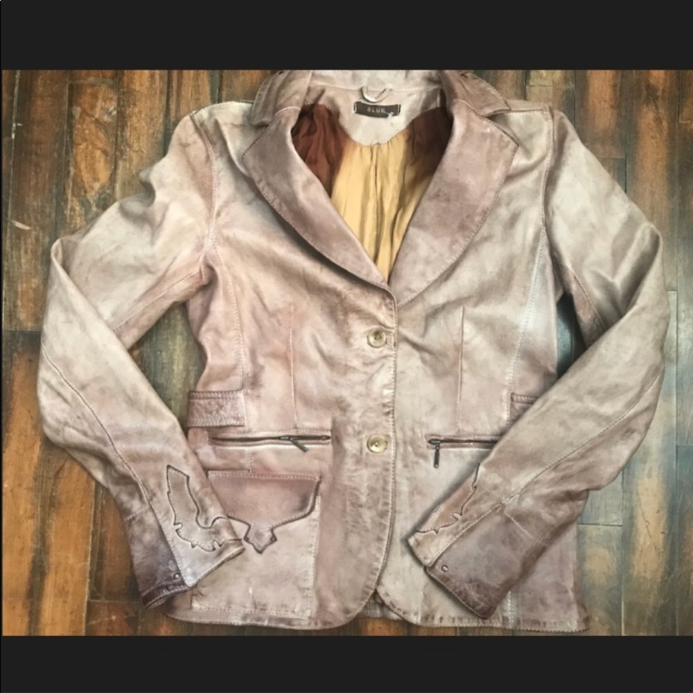 BLUR By Free People Leather Blazer